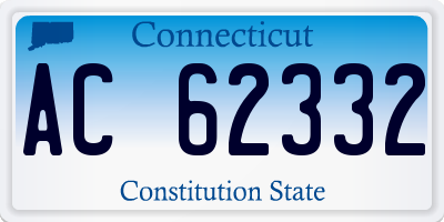 CT license plate AC62332