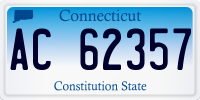 CT license plate AC62357