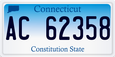 CT license plate AC62358