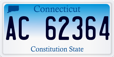 CT license plate AC62364