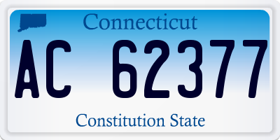 CT license plate AC62377