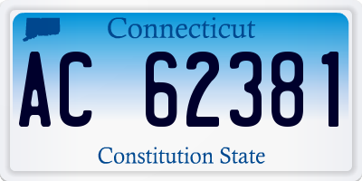 CT license plate AC62381