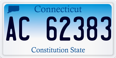 CT license plate AC62383