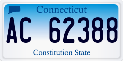 CT license plate AC62388