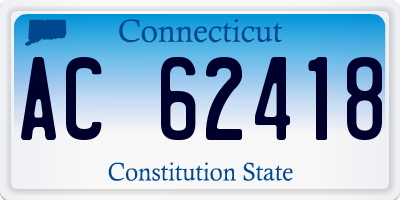 CT license plate AC62418