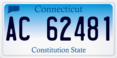 CT license plate AC62481
