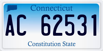 CT license plate AC62531