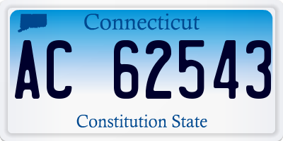 CT license plate AC62543