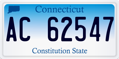 CT license plate AC62547