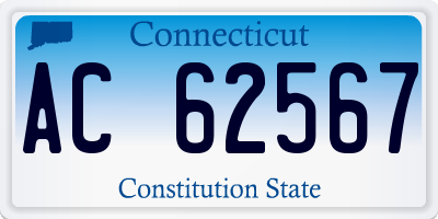 CT license plate AC62567