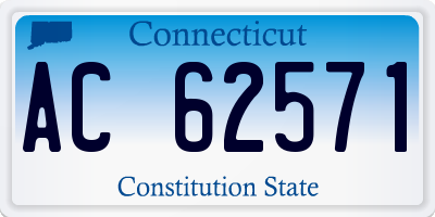 CT license plate AC62571