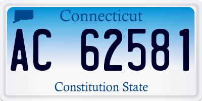 CT license plate AC62581