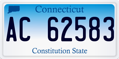 CT license plate AC62583