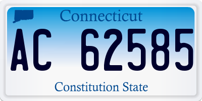 CT license plate AC62585