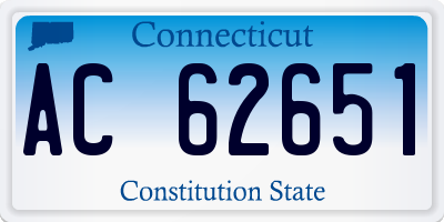 CT license plate AC62651