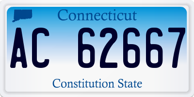 CT license plate AC62667
