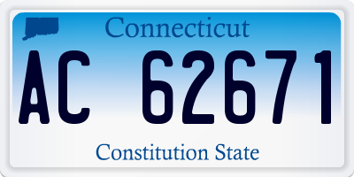 CT license plate AC62671