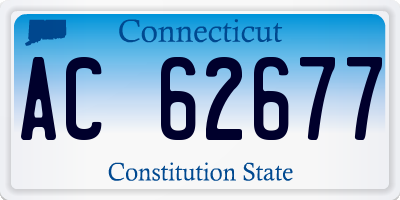 CT license plate AC62677