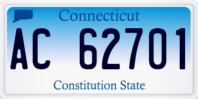CT license plate AC62701