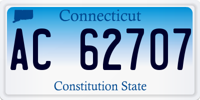 CT license plate AC62707