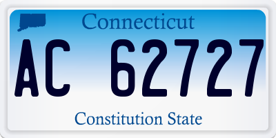CT license plate AC62727