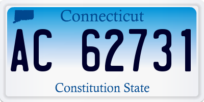 CT license plate AC62731