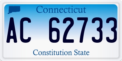 CT license plate AC62733