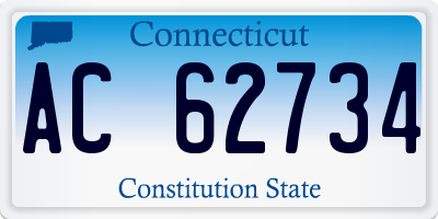 CT license plate AC62734