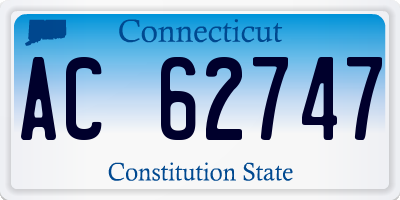 CT license plate AC62747