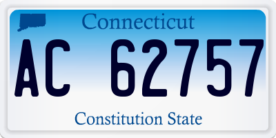 CT license plate AC62757