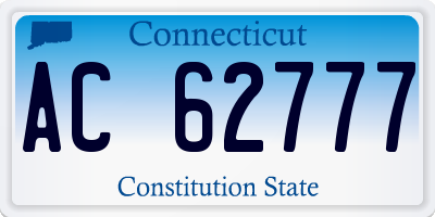 CT license plate AC62777