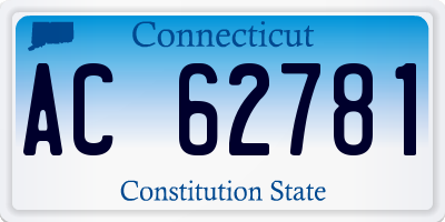 CT license plate AC62781