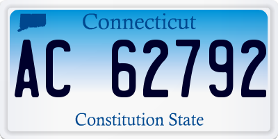 CT license plate AC62792