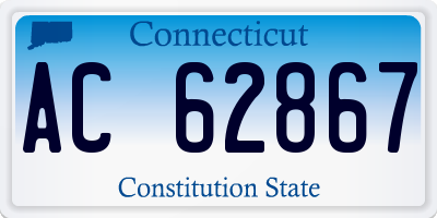 CT license plate AC62867