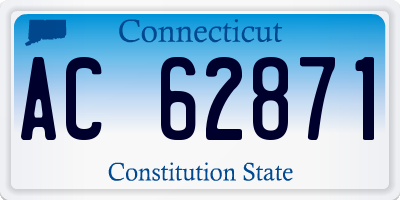CT license plate AC62871