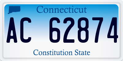 CT license plate AC62874