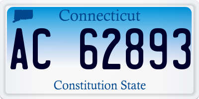 CT license plate AC62893