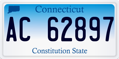 CT license plate AC62897