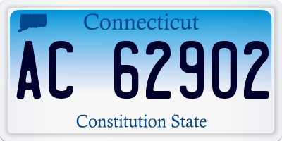 CT license plate AC62902