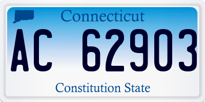 CT license plate AC62903