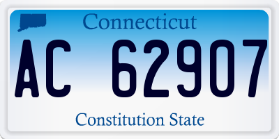 CT license plate AC62907