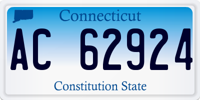 CT license plate AC62924