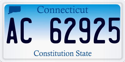 CT license plate AC62925