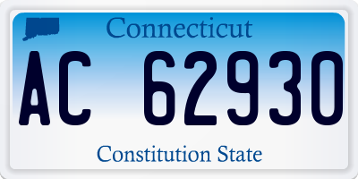 CT license plate AC62930