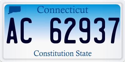 CT license plate AC62937