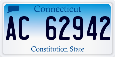 CT license plate AC62942