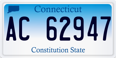 CT license plate AC62947