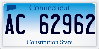 CT license plate AC62962