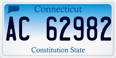 CT license plate AC62982