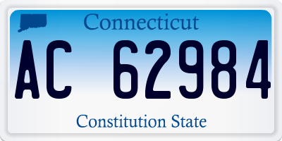 CT license plate AC62984